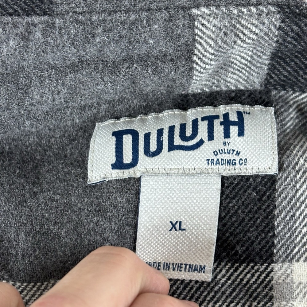 Duluth Trading Flannel Shirt Mens XL Blue Plaid‎ Fleece Lined Snap Shacket Heavy - Picture 7 of 9